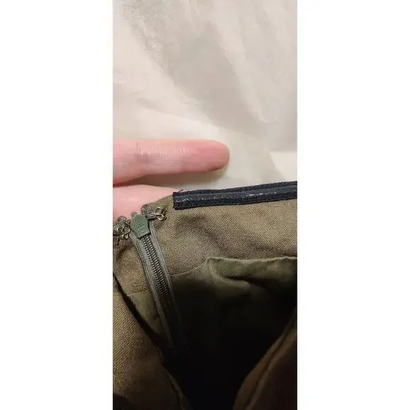 Commense Olive Green Linen and Cotton Halter Maxi Dress Sz S Boho Lagenlook NWT - Picture 6 of 9